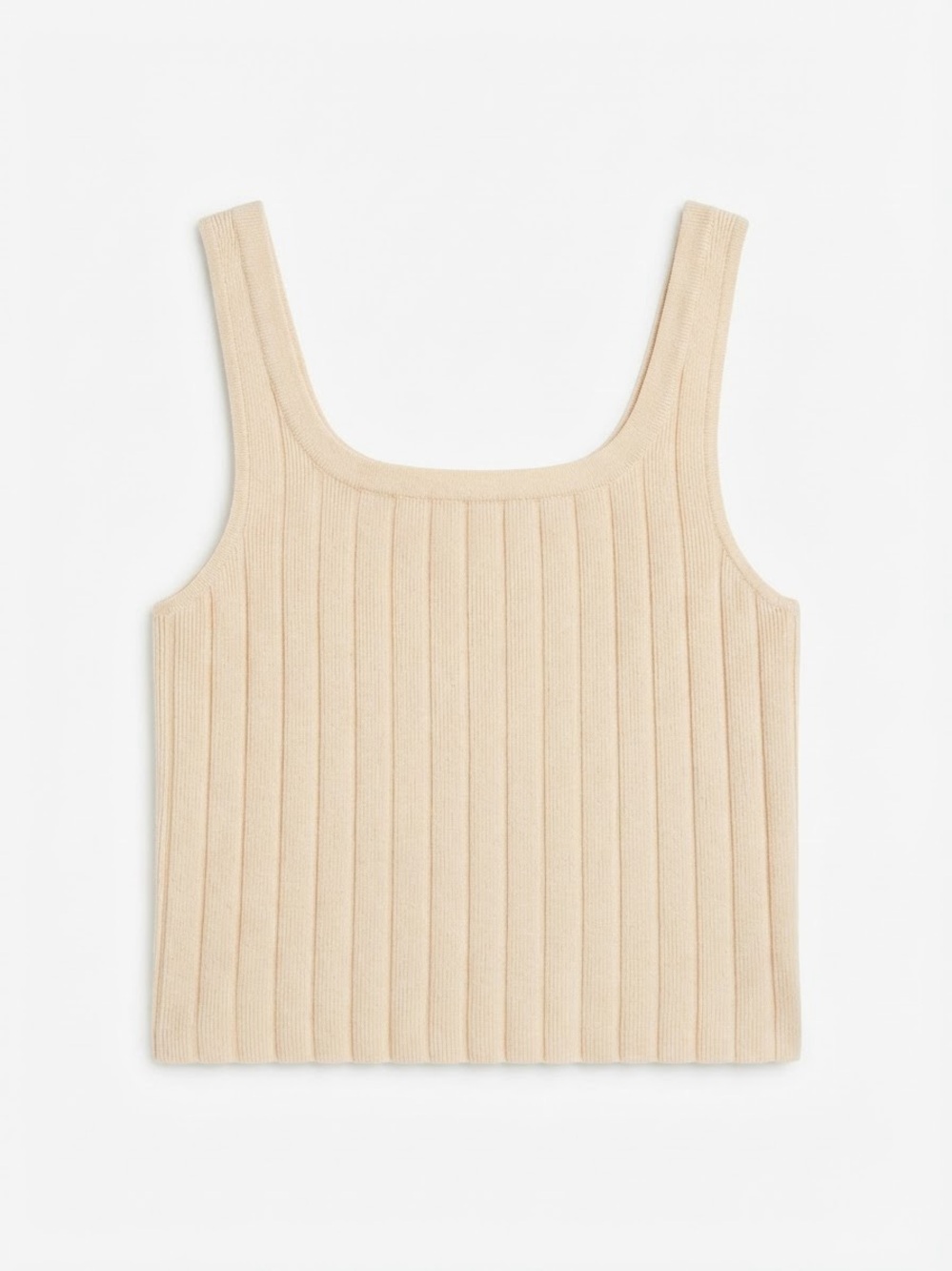 Sincerely Jules Ribbed Square-Neck Tank — Cream - Picture 3 of 4